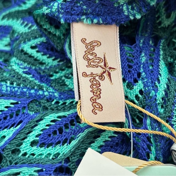 Luli Fama Hoodie Romper in Blue Kiss Peacock Pattern Women’s XSmall NWT - Picture 9 of 11